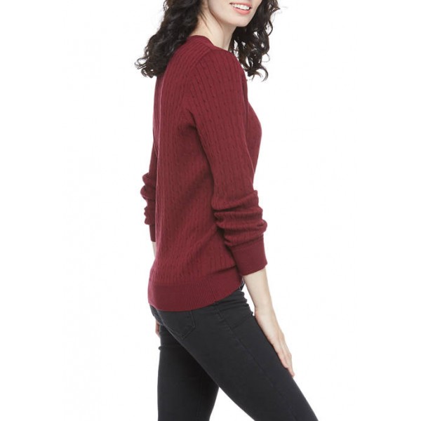 Kim Rogers® Women's Cable Knit Crew Neck Sweater