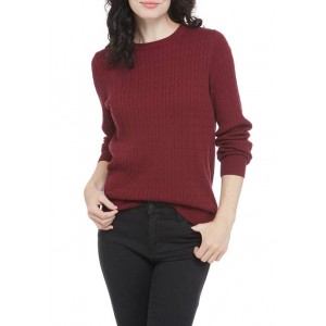 Kim Rogers® Women's Cable Knit Crew Neck Sweater 
