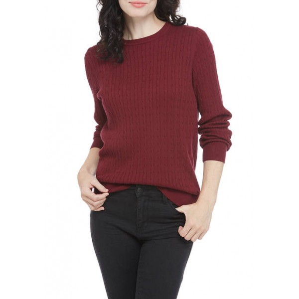 Kim Rogers® Women's Cable Knit Crew Neck Sweater