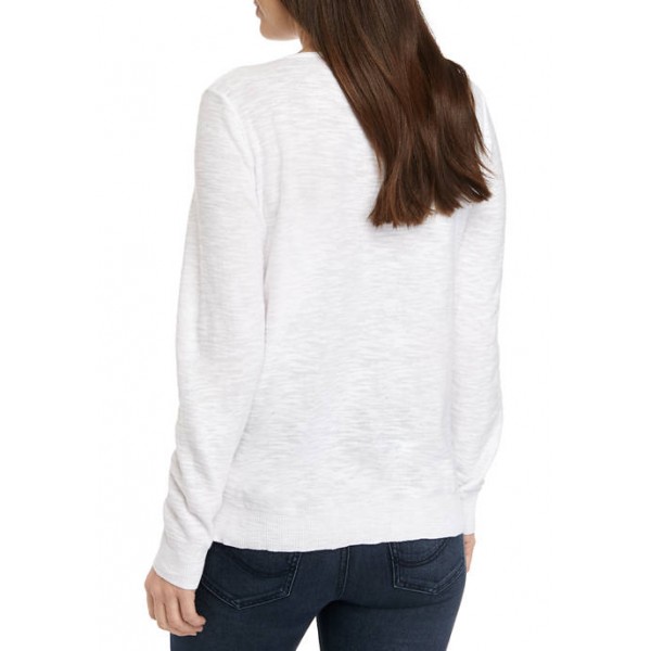 Kim Rogers® Women's Long Sleeve Popover Tassel Sweater