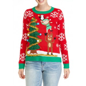 MERRY Wear Women's Christmas Characters Sweater 