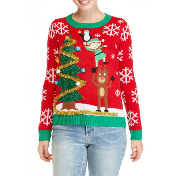 MERRY Wear Women's Christmas Characters Sweater