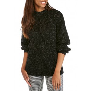 New Directions® Women's Mock Neck Cable Knit Sweater 