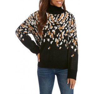 New Directions® Women's Mock Neck Printed Sweater 