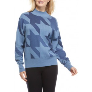 THE LIMITED LIMITLESS Women's Houndstooth Rib Detail Sweater 