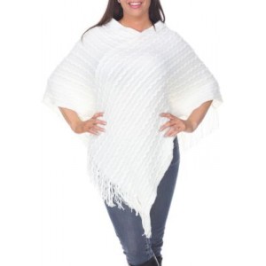 White Mark Melisandre Fringe Poncho Sweater