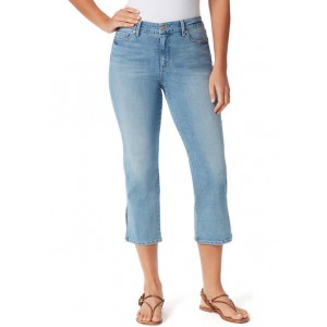 Gloria Vanderbilt Women's Straight Leg Cropped Denim Jeans with Slit Hem 